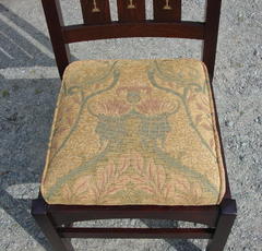 Close-up cushion. All chairs available in various Arts and Crafts fabrics we have in stock, client supplied fabric or quality leathers.